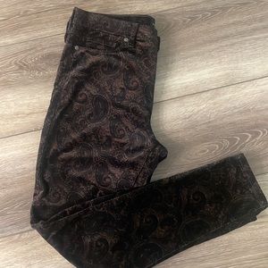 BANANA REPUBLIC Paisley Print Premium Denim Mid Rise Skinny Pant 31 LONG